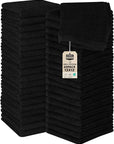Utopia Towels 60 Pack Cotton Washcloths Set, 100% Ring Spun Cotton, Premium Flannel Face Cloths, Highly Absorbent and Soft Feel Fingertip Towels, Black