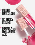 Maybelline Lifter Gloss, Hydrating Lip Gloss with Hyaluronic Acid, High Shine for Plumper Looking Lips, Heat, Raspberry Neutral, 0.18 Ounce