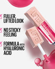 Maybelline New York Lifter Gloss Hydrating Lip Gloss with Hyaluronic Acid, Gummy Bear, Sheer Light Pink, 1 Count