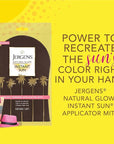 Jergens Natural Glow Instant Sun Self Tanner Mousse Bundle, Light Bronze, Sunless Tanning, 6 Oz Bottle and Application Mitt