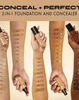 Milani Conceal + Perfect 2-in-1 Foundation + Concealer - Cream (1 Fl. Oz.) Liquid Foundation - Cover Under-Eye Circles, Blemishes & Skin Discoloration for a Flawless Complexion