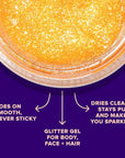 UNICORN SNOT Holographic Face Glitter & Body Glitter Gel | Holiday Glitter Makeup: Stocking Stuffers & Christmas Gift | Hair Glitter, Vegan & Cruelty-Free, 1.7 oz Orange Glitter (Fire)
