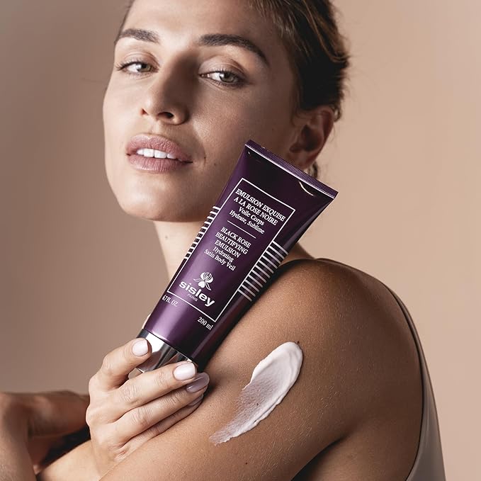 Sisley Paris Black Rose Beautifying Emulsion - 200 mL - Ultra-Hydrating & Beautifying Body Care Moisturizer - All Skin Types - Non Greasy