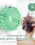 Silicone Body Scrubber 2 Counts, Exfoliating Body Wash Scrubbers Exfoliator, Shower Body Brush for Effective Showering Exfoliation and Gentle Massage (Green+Blue)