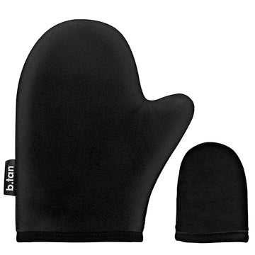 b.tan Face + Body Self Tanning Mitt Kit | Face & Body Mitt Bundle - Streak-Free, Velvety Soft, Reusable & Washable Self Tanner Mitt for Sunless Tan, Body Lotion, Tanning Lotion, Sprays, & Gels