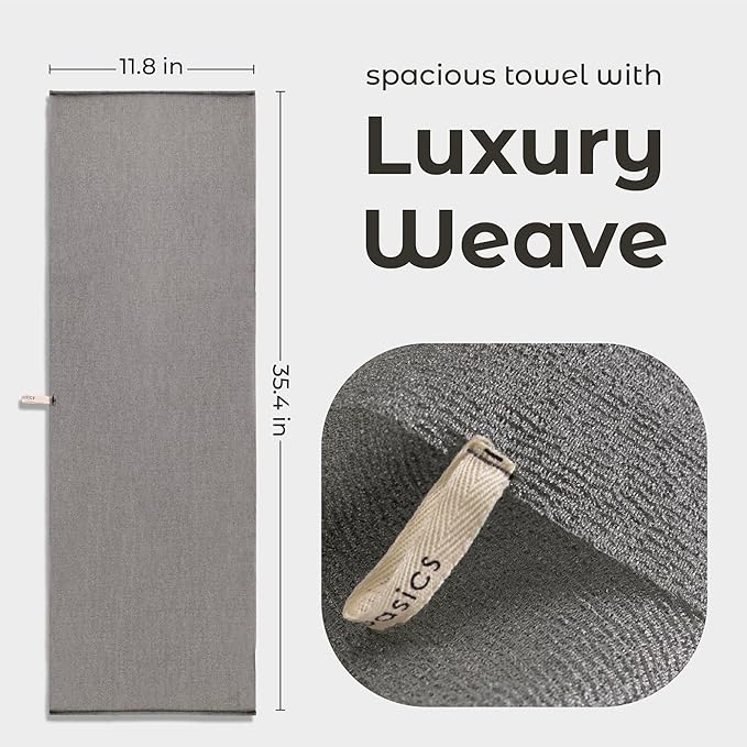 MainBasics Exfoliating Shower Towel - Japanese Nylon Bath Towel and Body Washcloth, Quick-Dry, Durable, Deep Exfoliation (Set of 3, Earthy Love)