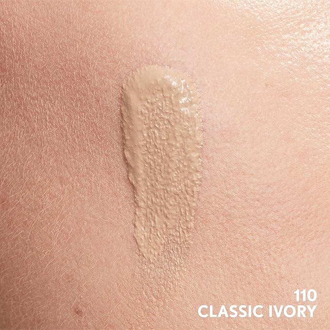 COVERGIRL Clean Invisible Foundation Makeup, Dewy & Glowy Natural Finish, Buildable Coverage, Skin-Like Smooth Look, Vegan, Classic Ivory, 1oz