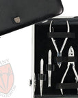 3 Swords Germany - brand quality 11 piece manicure pedicure grooming kit set for professional finger & toe nail care scissors clipper fashion leather case in gift box, Made by 3 Swords (00255)