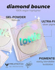 Diamond Bounce Highlighter in Frosted, Ultra-fine Gel-powder Highlighter Iridescent Highlight