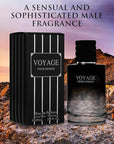 Voyage for Men Eau De Parfum - Sophisticated Male Fragrance Composition of bergamot, Pepper, Lavender, Star Anise & Nutmeg - Base of Peppery & Vanilla - Go-To Daily Scent - Elegant 100ml Bottle