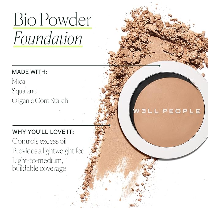 Well People Bio Powder Foundation, Lightweight & Hydrating Cruelty-free, 5C