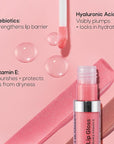 Almay Color & Care Hydrating Lip Gloss, Soft Natural Hues, Prebiotic Complex, Hyaluronic Filling-Sphere Technology, 400 Peachy Sky, 0.1 Fl Oz
