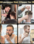 Hair Clippers for Man T-Blade Trimmer Nose Hair Trimmer Electric Shaver Set, Professional Metal Body Barber Clippers Set for Haircut, Men’s Grooming Kit with LCD Display, Ideal Gift for Him