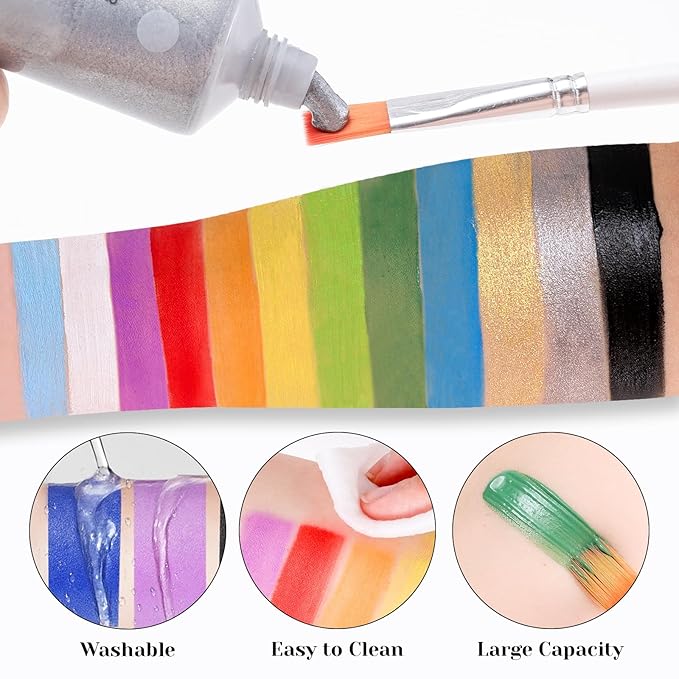 Light Purple Face Paint 70ml Large Tube, Water-Based Washable Body Paint for Halloween SFX Cosplay Makeup, Non-Toxic High-Pigment Face Body Paint for Adults Cosplay , Theater, Costume Events