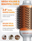 SHEGLAM 4-in-1 Hot Air Brush - Hair Dryer & Styler with 33000 RPM Motor, GLOSS PRO Coating for Shine, 3 Heat Settings, Tangle-Free Ionic Bristles for Frizz-Free Blowouts (US Plug)
