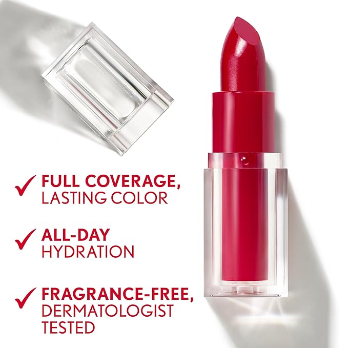 COVERGIRL Clean Lip Color, Dreamy Pink, Satin Finish, Squalane, Avocado & Aloe, Carmine-Free, Non-Drying, 0.12oz