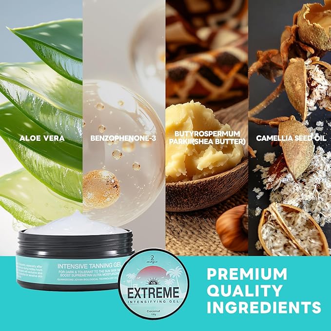 Shine Brown Tanning Gel Tan Accelerator Gel Intensive Tanning Oil for Outdoor Sun & Tanning Beds (Cocount)