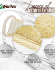 Waritex Natural Egyptian Loofah Back Scrubber for Shower, Extra-Long Exfoliating Strap Made with Natural Egyptian Loofah Fibers, Deep Cleaning Body Sponge for Men and Women – Soft Cotton Handles