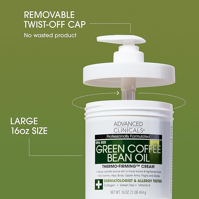 Advanced Clinicals Retinol Body Cream + Green Coffee Bean Oil Thermo - Firming Body Lotion 2pc Skincare Set For Women & Men | Body & Face Moisturizer Set Helps Improves Appearance Of Crepey Skin, 2PC
