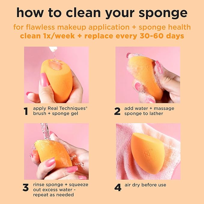 Real Techniques Ultimate Makeup Sponge Trio, Makeup Blending Sponges, For Liquid, Cream, & Powder Products, Powder & Foundation Sponges, Mini Makeup Sponge, Latex-Free Foam, Travel-Friendly, 3 Count