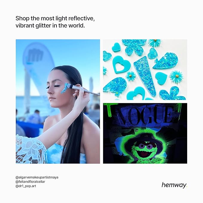 Hemway Eco Friendly Biodegradable Glitter 100g / 3.5oz Bio Cosmetic Safe Sparkle Vegan for Face, Eyeshadow, Body, Hair, Nail and Festival - Chunky (1/40" 0.025" 0.6mm) - Sapphire Blue Holographic