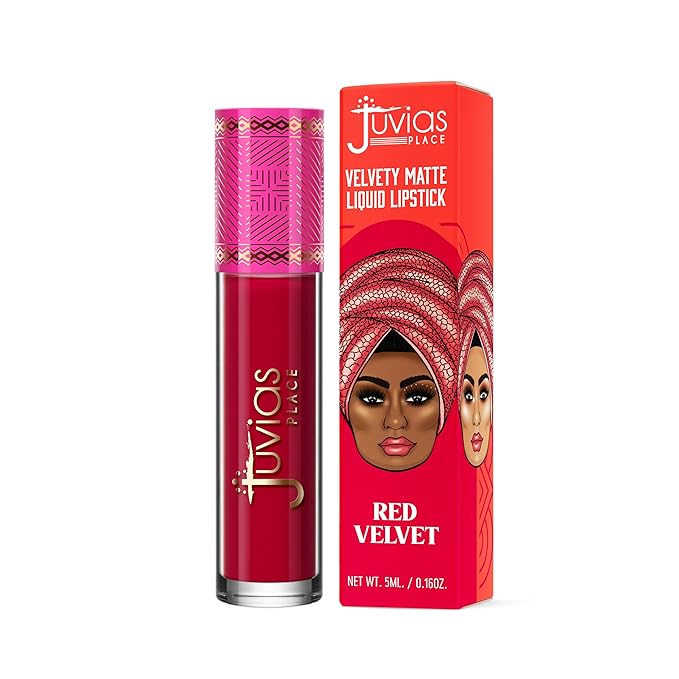 Juvia's Place Velvety Matte Liquid Lipstick Red Velvet - Universal, Cool-Toned Red, Hydrating, Long-Wearing, Velvety Soft & Feather Light - Hyperpigmented Creamy Matte Lipstick for Women