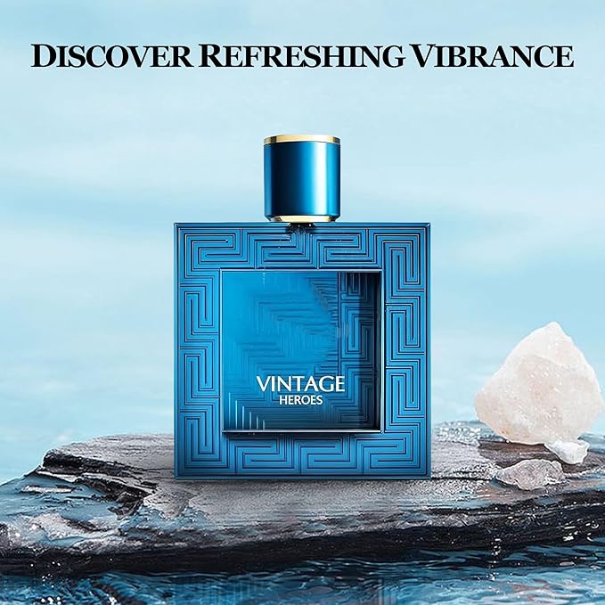 Men Cologne Set (3.4oz/100ml x 2PCS) Eau De Perfume Natural Spray Notes of Woody, Spicy, Citrus & Aromatic Long Lasting Fragrance for Daily Use (VintageH&Hunter Noir)