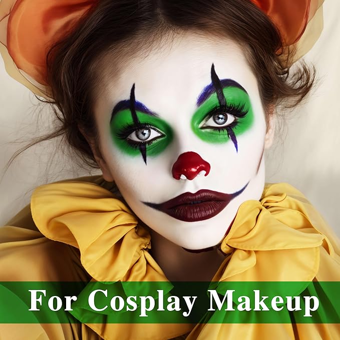 MEICOLY Lime Green Face Body Paint Stick for Halloween SFX Witch Hulk Cosplay Makeup,Elphaba Green Face Paint,Hunting Camo Face Paint,Waterproof Eye Black Stick for Baseball Softball Football Lacrosse