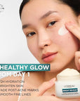 L'Oreal Paris Bright Reveal Vitamin C Glow Moisturizer, Supercharged Facial Moisturizer to Brighten Skin, Even Tone and Hydrate for 72HRs, Includes SPF 50 Sample