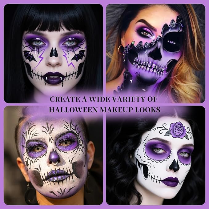 Light Purple Face Body Painting Stick, Full-coverage Cream Lavender Purple Face Paint for Halloween SFX Makeup Ursula Costume Party, Washable Bright Eye Stick Art for Adult Festival Carnival