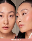 COVER FX Monochromatic Powder Blush Duo - Pink Dahlia: Soft Pink - Matte + Shimmer Finish - Create Custom, High Impact Color