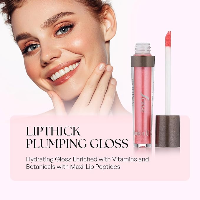 Sorme Lip Thick Plumping Gloss - Hydrating Lip Plumper with Peptides, Aloe & Vitamins - Non-Sticky, High-Shine Lip Gloss for Fuller-Looking Lips - Paraben-Free, Cruelty-Free - 3.1 ml