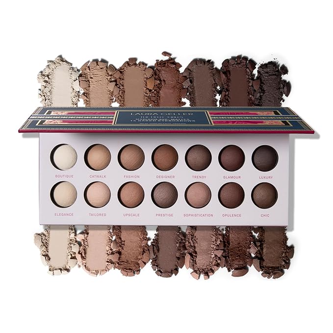 LAURA GELLER NEW YORK The Delectables Madison Ave Mattes Eyeshadow Palette - Includes 14 Matte-Finish Baked Eyeshadows in Stunning Neutral Shades - Long-Lasting Creamy Eyeshadows for Everyday