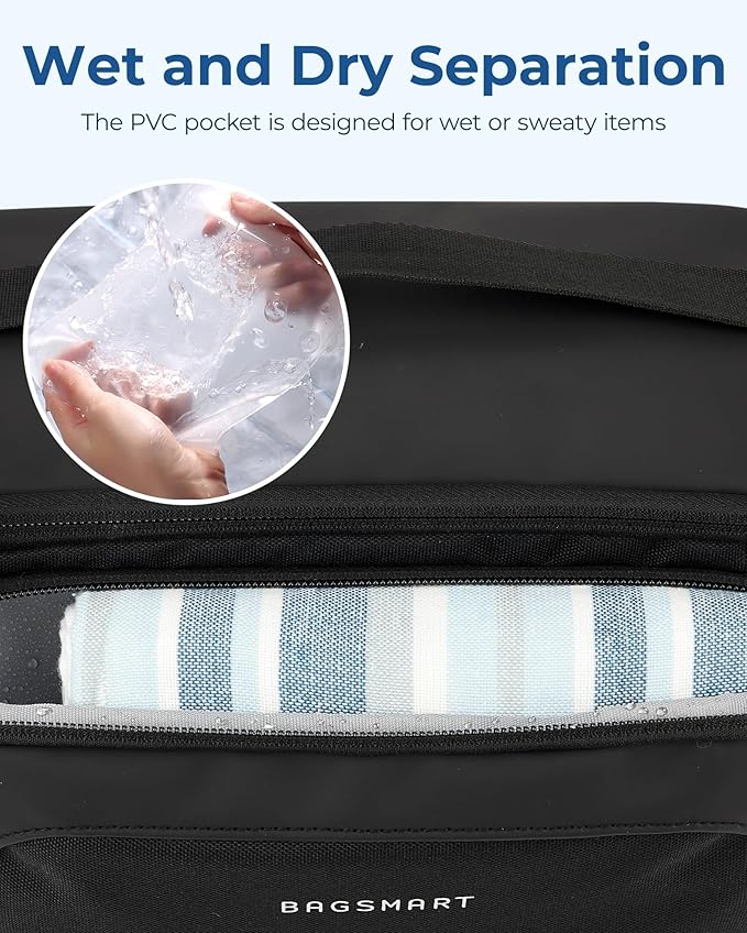 BAGSMART Toiletry Bag for Women, Cosmetic Makeup Bag Organizer with Handle, Travel Bag for Toiletries, Dopp Kit Water-resistant Shaving Bag for Accessories-Beige
