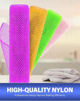 4 Pieces Exfoliating Washcloth Shower Towel African Net Sponge Japanese Wash Cloth Face Exfoliating Sponge Loofah Exfoliating Body Scrubber for Body Exfoliation (Purple, Pink, Green, Orange)