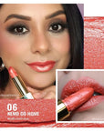 Oulac Coral Pink Lipstick for Women with Metallic 3D Shine Lightweight Hydrating Formula, High Impact Lip Color, Vegan Beauty, Full Coverage Lip Makeup, Christmas Gifts for Women, Nemo Go Home(06)