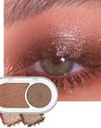 Erinde Brown Eyeshadow Palette Duo - Bronze & Copper Shades Shimmer Glitter Eye Shadow Makeup Palette, Long Lasting Waterproof Blendable Crease & Smudge Proof Golden Galaxy Christmas Makeup, 03