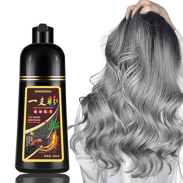 Fvquhvo Silver Gray Hair Dye Shampoo, Instant Hair Color Shampoo, Silver Hair Dye for Women Men, Lasting Champu Para Canas, Easy to Use 16.90 Fl Oz