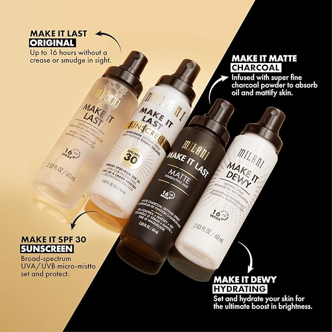 Milani Color Fetish Matte Lipstick (Passion) & Milani Make It Dewy Setting Spray 3 in 1- Hydrate + Illuminate + Set (2.03 Fl. Oz.) Makeup Finishing Spray