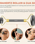 TeraRX® Terahertz Gua Sha & Facial Roller Set – 100% Authentic Terahertz Stone Face Roller to Reduce Puffiness, Improve Wrinkle Lines & Relieve Facial Tension – Perfect for Eye Massage and Relaxation