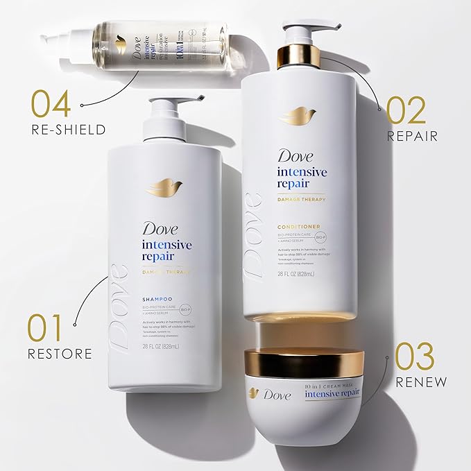 Dove Shampoo Intensive Repair for Damaged Hair with Bio-Protein Care Technology and Amino Serum 28 Fl Oz
