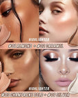 2 Pcs Cream Contour Stick Makeup Kit, Cream Highlighter Stick & Contour Bronzer Stick for Cheeks, Lightweight Blendable Smooth -Highlighter & Bronzer (#04 Light Rose Gold #07 Coffee)