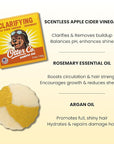 Otter co. Clarifying Apple Cider Vinegar Shampoo Bar for Build Up – Argan oil, Rosemary, Nettle, Jojoba oil – Vegan, Sulfate Free & Non Toxic – Women and Mens Shampoo, All Hair Types, Made in USA