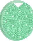 Lymphatic Drainage Silicone Body Scrubber for Shower - Exfoliating Silicone Loofah with Zinc Infused and Stiff Massage Nodes，for Improving Skin Health and Reduces Acne-Green