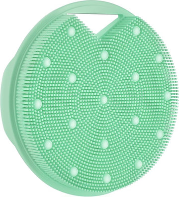 Lymphatic Drainage Silicone Body Scrubber for Shower - Exfoliating Silicone Loofah with Zinc Infused and Stiff Massage Nodes，for Improving Skin Health and Reduces Acne-Green