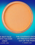 Blue Squid Face Paint Water Based Single Cake Professional Face Paint & Body Paint - Water Activated, Kids Adults Face Painting for Costume, Halloween Makeup, Cosplay - UV Pastel Orange Face Paint 30g