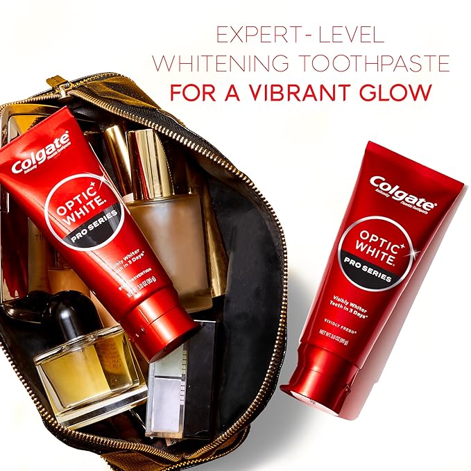 Colgate Optic White Pro Series Whitening Toothpaste with 5% Hydrogen Peroxide, Stain Prevention, 3 Oz Tube