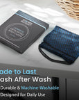 Japanese Exfoliating Washcloth for Back & Body - Charcoal & Silver Ion Exfoliating Towel with Handles - Two-Sided Gentle Exfoliation & Deep Cleansing Soft Body Wash Cloths for Shower - Blue
