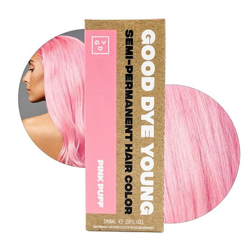 Good Dye Young Semi-Permanent Hair Color, Vegan and Cruelty-Free Pink Hair Dye, Last up to 24 Washes, Non-Damaging Conditioning Hair Color (5FL OZ, Pink Puff)