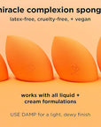 Real Techniques Ultimate Makeup Sponge Trio, Makeup Blending Sponges, For Liquid, Cream, & Powder Products, Powder & Foundation Sponges, Mini Makeup Sponge, Latex-Free Foam, Travel-Friendly, 3 Count